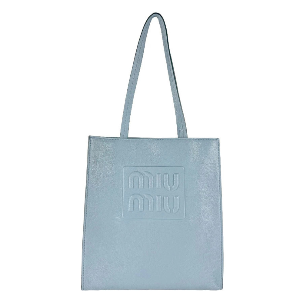 Miu Miu shoulder bag tote Madras leather blue gold